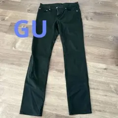 GU 緑 スリムフィット デニムパンツ