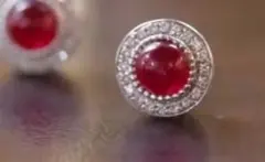 非加熱￼天然ミャンマー産天然ルビー1.2ct 、18K 金天然ダイヤモンドピアス