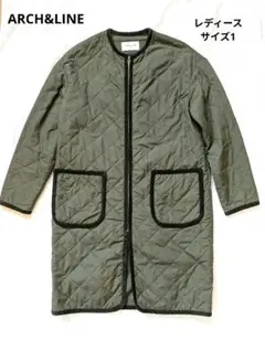 ARCH&LINE カーキ キルティングコート