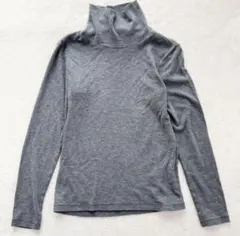 UNIQLO ユニクロ タートルネック 長袖 カットソー グレー S