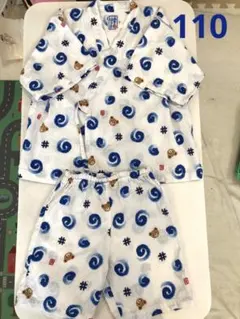 ✨美品✨ミキハウス✨甚平✨プッチーくん✨うずまき和柄✨110cm