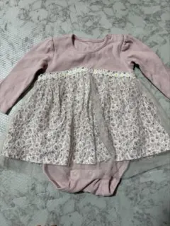 お花見コーデ　ピンク　花柄　ロンパース