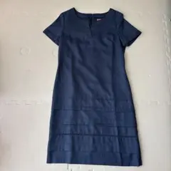 sunauna 半袖ワンピース ネイビー
