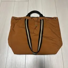 nouer ヌエール 2wayラインテープ 巾着トートバッグ オレンジ ブラウンのサムネイル