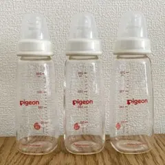 Pigeon スリムタイプ ガラス製哺乳瓶200ml3本セット 乳首サイズS