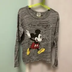 ミッキーマウス 長袖カットソー 140cm グレー