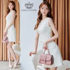 ERUKEI エルケイ フリンジツイード Aライン ミディアムドレス