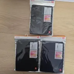 HEATTECH Uネック長袖アンダーシャツ 140 ブラック