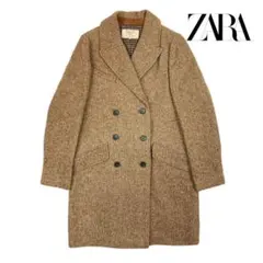 12T407☆ ZARA TRAFALUC ツイード ダブル チェスターコートのサムネイル