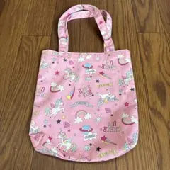 ユニコーン柄 ミニトートバッグ 内ポケット付き ハンドメイド