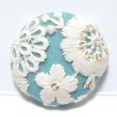 インド刺繍　№2671　水色白　㊳ミリ