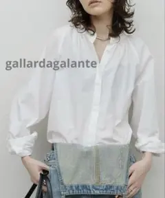 gallardagalante 【前後2WAY】ノーカラーギャザーブラウス