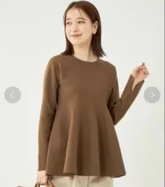 ALOHA様　グリーンレーベルリラクシング　ソフトペプラム ニット プルオーバー