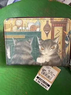 新品タグ付き】わちふぃーるど猫のダヤン エンボスアート2つ折り財布