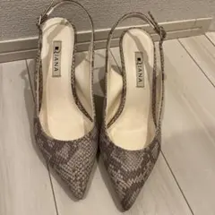DIANA ヘビ柄 スリングバック ハイヒール