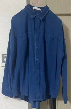 BEAMS コーデュロイ 長袖 シャツ ブルー ネイビー