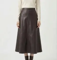 【特別値下げ！】H&M 本革 レザー ブラウン フレアスカート　ロングスカート