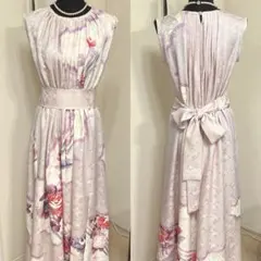 専用　No.189 絞り振袖リメイク　ノースリーブロングAラインワンピース