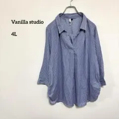 Vanilla studio ストライプシャツ 4Lチュニックしまむらd085①