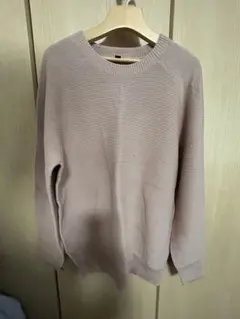 ユニクロ　3Dニット クルーネックセーター L サイズピンク