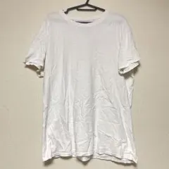 白　Tシャツ 半袖 クルーネック 無地 シンプル　【L】　ホワイト　綿　インナー