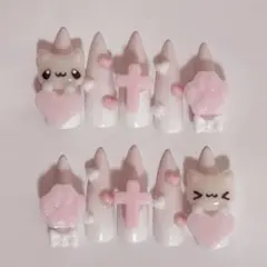 地雷系❤︎量産型❤︎サブカル❤︎ピンク❤︎ねこ❤︎平成女児❤︎現品販売❤︎ネイルチップ