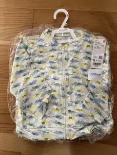 エアリズム UVカット　メッシュブルゾン　恐竜柄 90cm