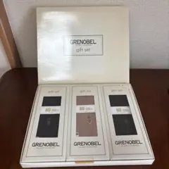 GRENOBEL メンズ ソックス 3足セット ギフトボックス25㌢