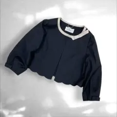 courreges ノーカラージャケット ネイビー サイズ38 （a3のサムネイル