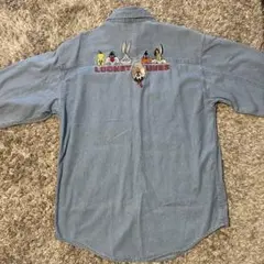 【値下げ】90s 古着 ルーニーテューンズ デニム 長袖シャツ