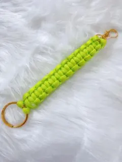 蛍光グリーン パラコード ストラップ キーホルダー ハンドメイド