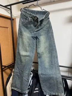 ワイドレッグデニム ブルー