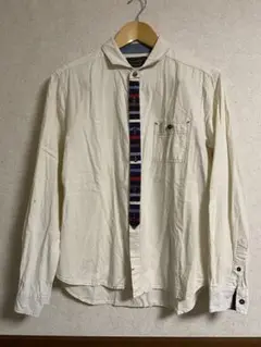 PANASPUR ホワイト コットンシャツ　Lサイズ