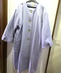 水色　ブルー　ロングコート　サマンサモスモス　フリーサイズ　やや着用感あり