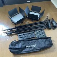 ^*^様 NEEWER LEDビデオライト 2灯セット スタンド バッテリー付