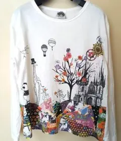 SCOLAR アートプリント 長袖Tシャツ