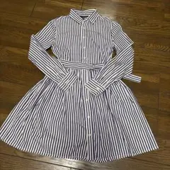 Polo Ralph Lauren ストライプ長袖ワンピース 10号