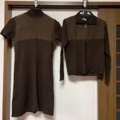 OZOC ニットワンピース カーディガン セット