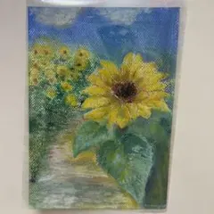 手描き一点物】油絵 F4号「ひまわり畑」風水・金運アップ 原画 - メルカリ