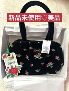 【正規品】フェイラー　ミニ　ボストンバック　ハンドバッグ　新品未使用　黒　花柄