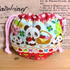 まんまる巾着袋 ハンドメイド いちご&リボン柄 - メルカリ