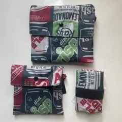 オーサムストアー エコバッグ M•Ｌ•コンビニバッグ3個セット （缶ジュース柄）