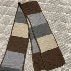 Stussy ストライプマフラー ブラウン/グレー/ベージュ