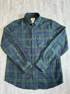 L.L.Bean M グリーン・ネイビー チェックシャツ