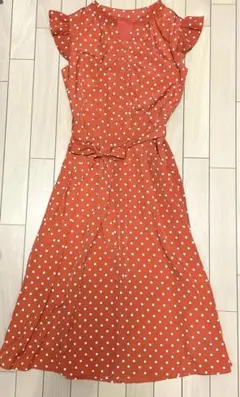 プールスタジオアリヴィエ　銀座マギー　ドット　オレンジ　ワンピース　38サイズ