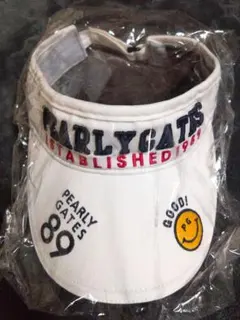 パーリーゲイツ PEARLY GATES バイザー ニコちゃん 白 美品