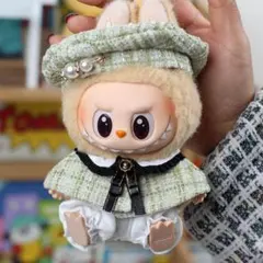 【新品未使用】LABUBU用 ぬい服 帽子 ケープ セット チェック ツイード