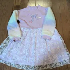 Crescent リボン刺繍 ワンピース　裏起毛