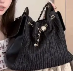 アベイル×shokoショルダーチェーンビーチバッグ ブラック