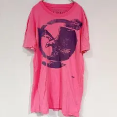 アメリカンイーグル Tシャツ クルーネック 半袖 鷲 S 桃 綿デートカジュアルのサムネイル